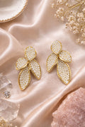 Ivory Pearl Leaf Drop Earrings