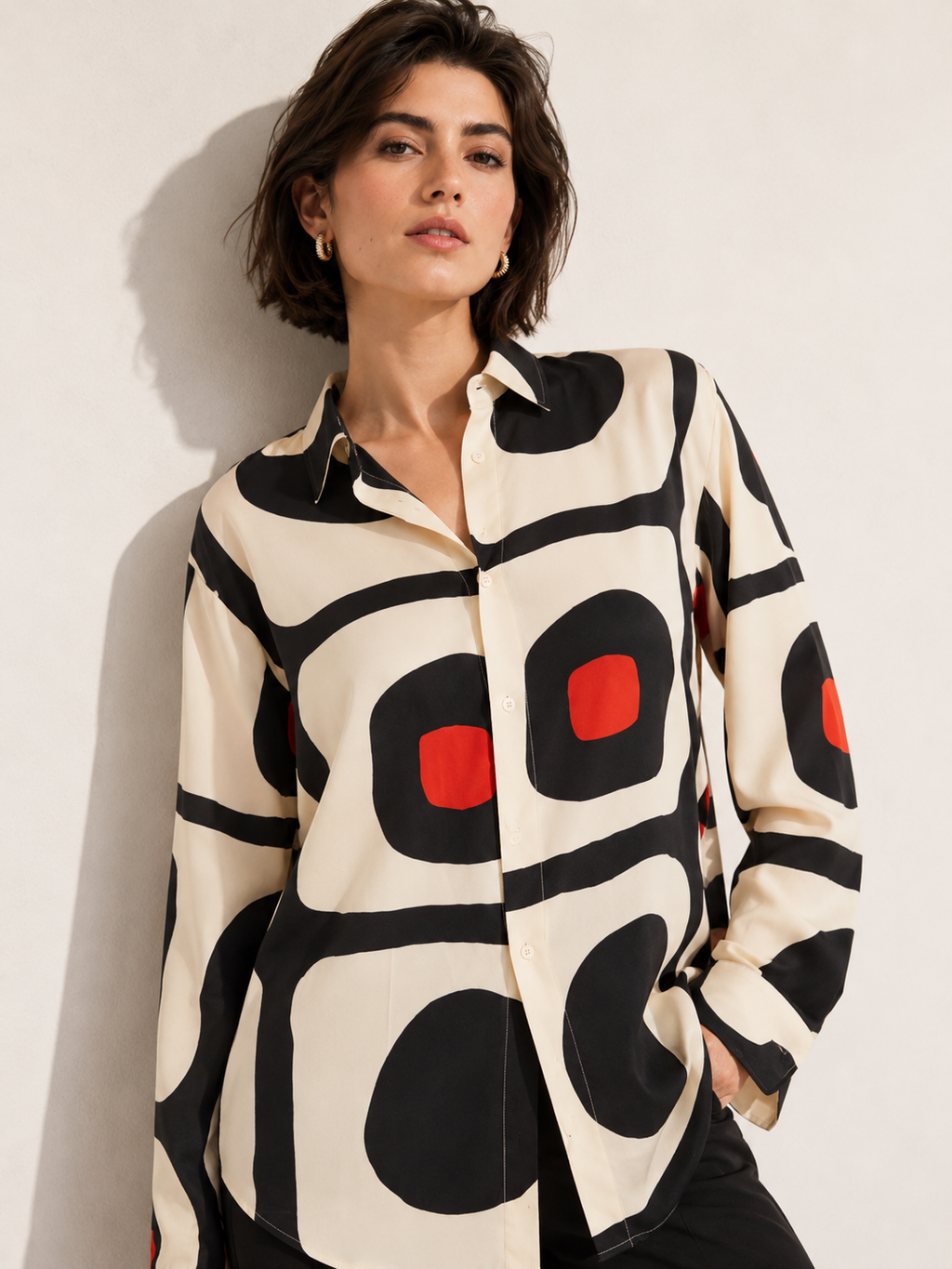 Abstract Mono Print Rayon Shirt
