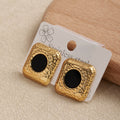 OVAL BLACK EARRINGS