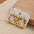 OVAL WHITE EARRING