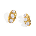 OVAL PEARL STUD