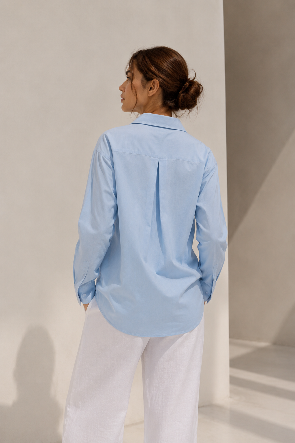 Sky Blue Cotton Linen Shirt
