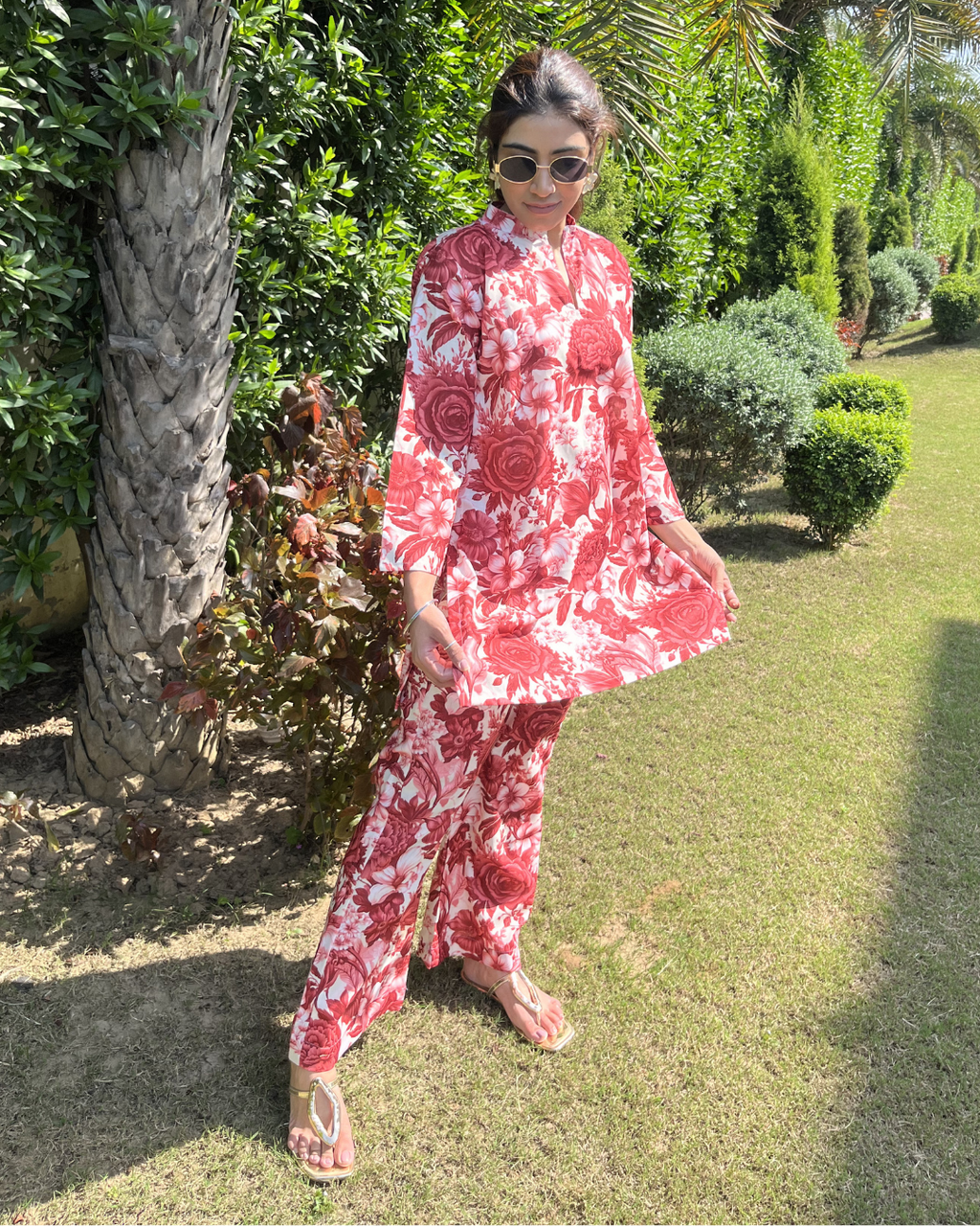 Red Rose Cotton Co-ordset