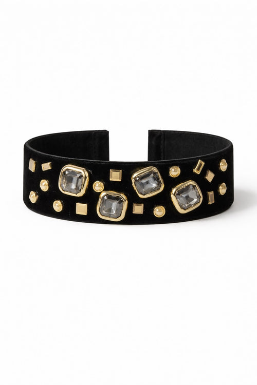 BLACK CHOKER WITH METAL STUDS