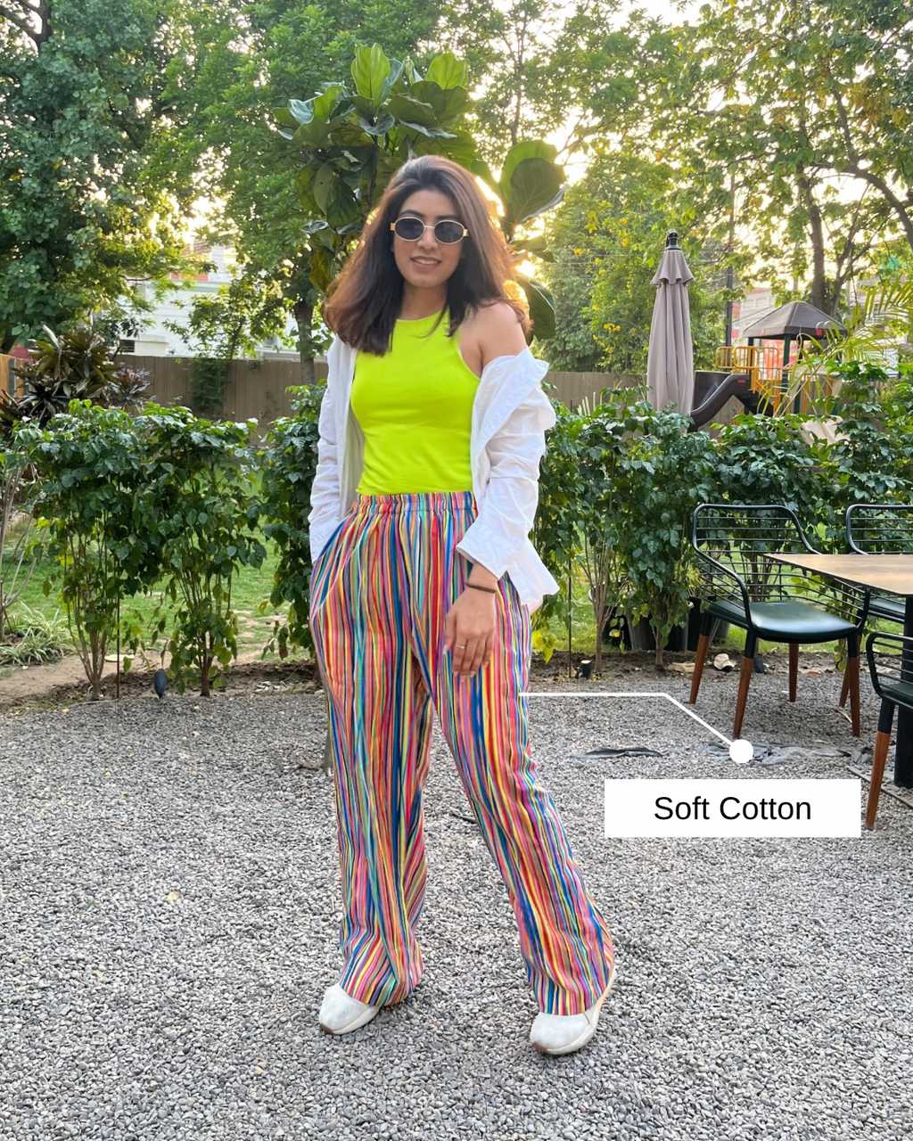 Multi Stripes cotton Linen Pants