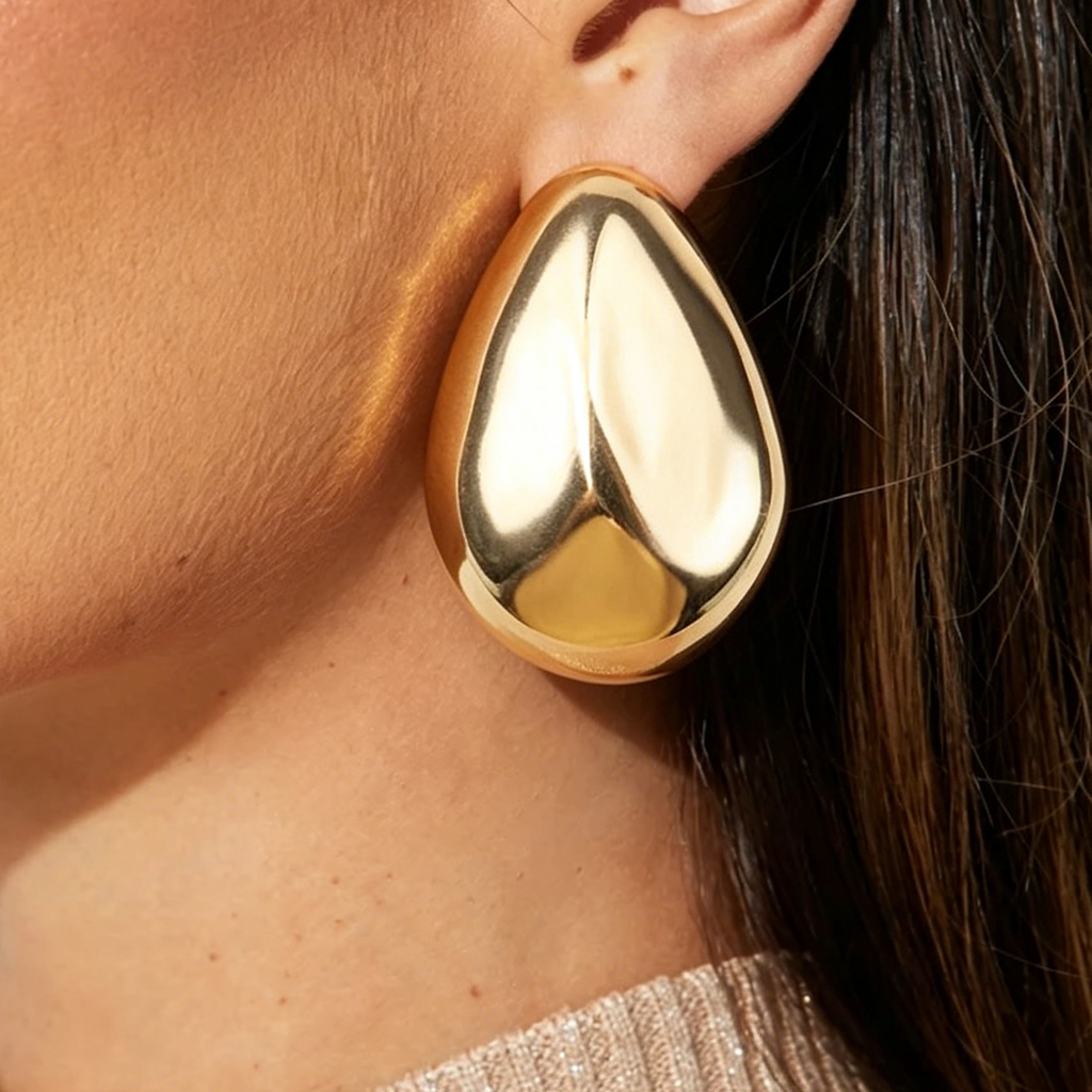 Geometric Oval Earings
