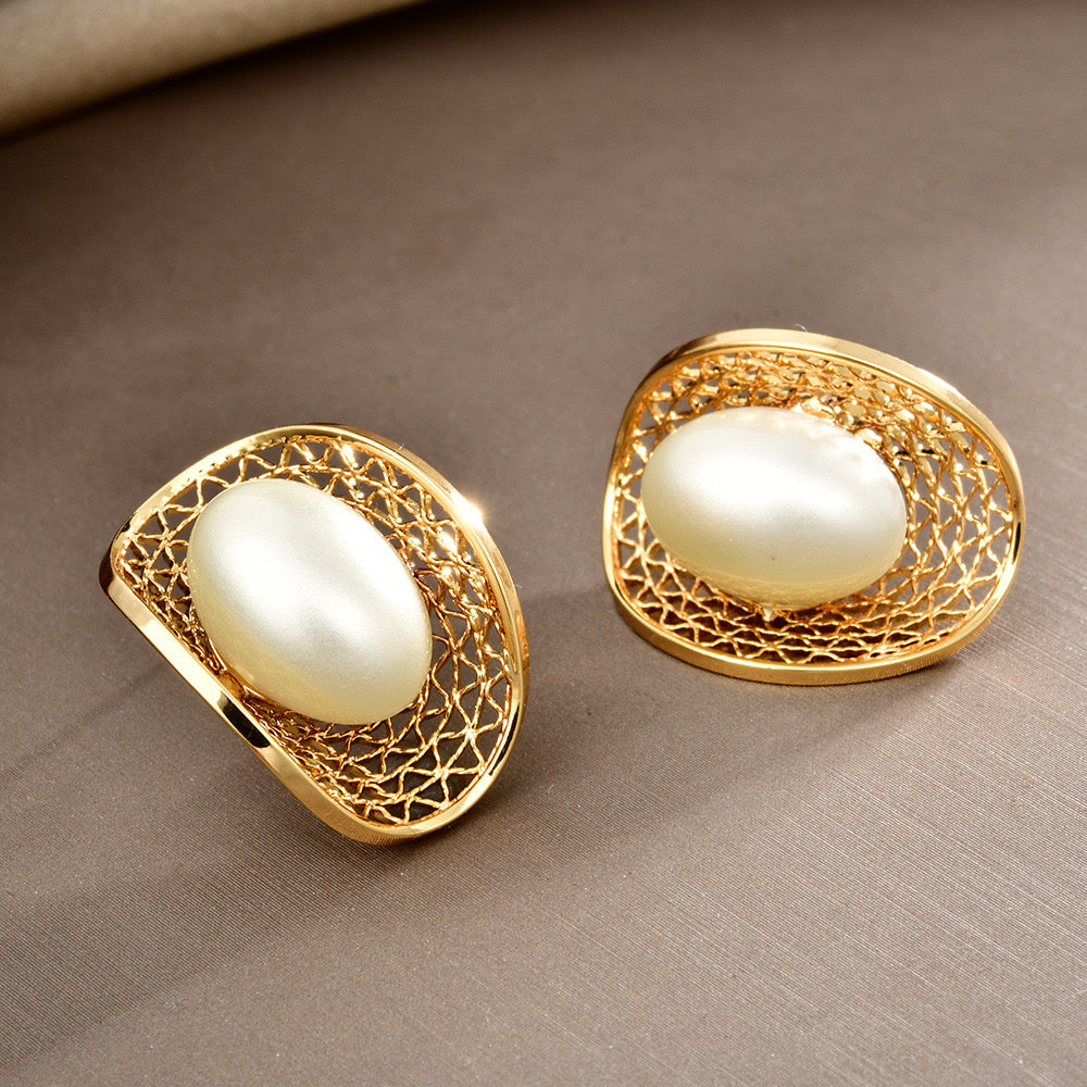 Handmade geometric stud earrings