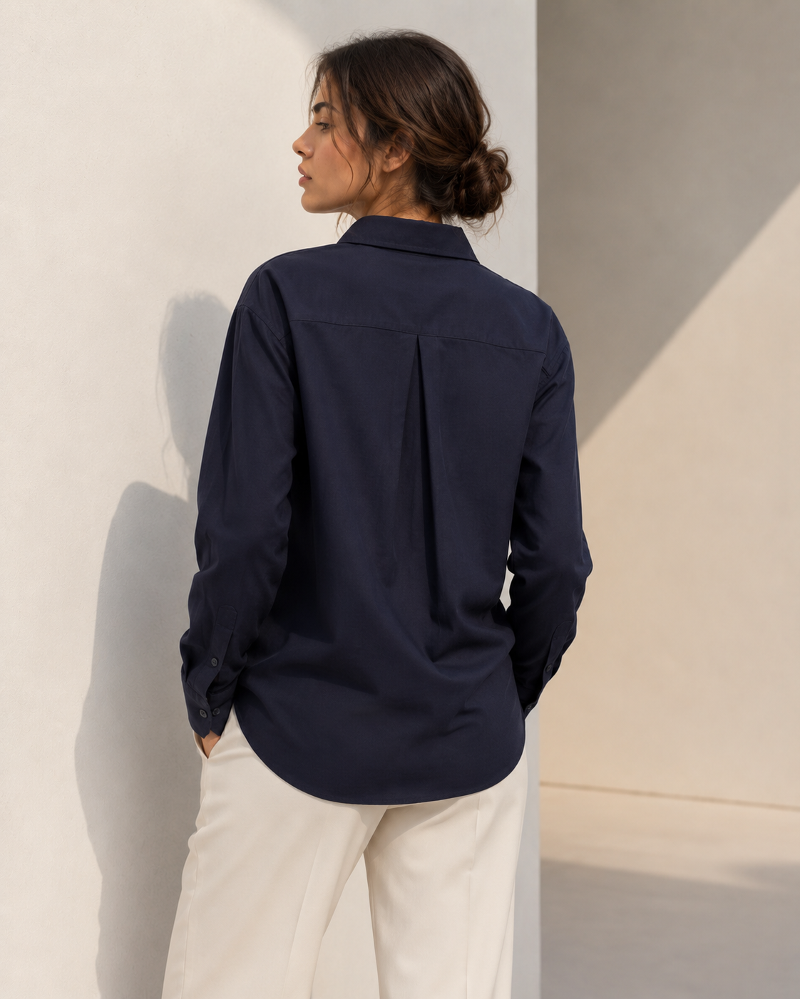 Midnight Navy Cotton Linen Shirt