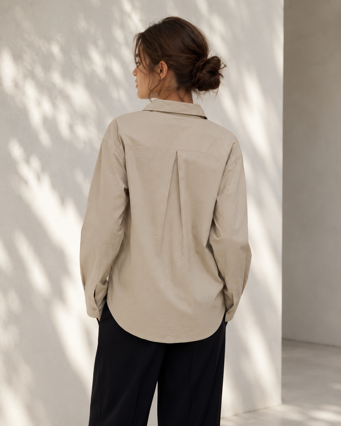 Cement Beige Cotton Linen Shirt
