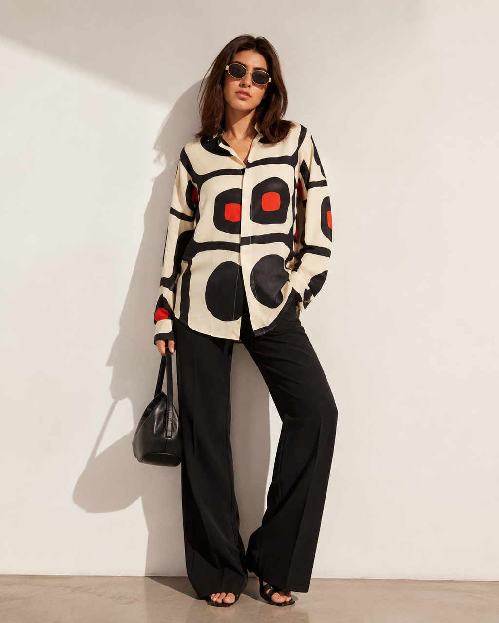 Abstract Mono Print Rayon Shirt