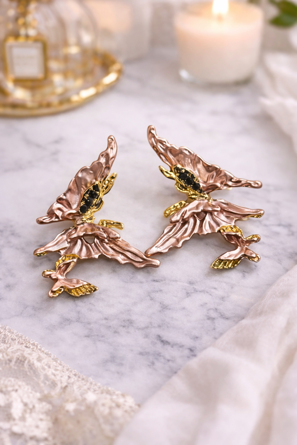 Abstract Butterfly Statement Earring