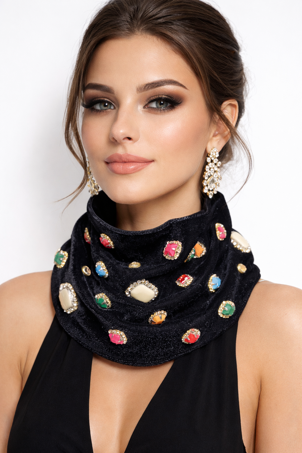 Midnight Jewel Velvet Muffler