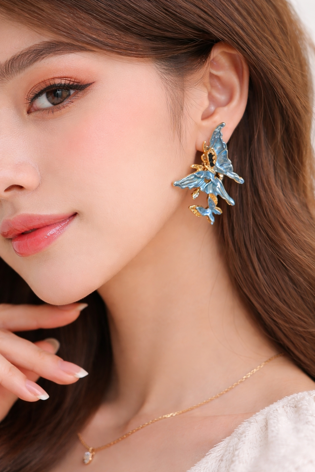 Abstract Butterfly Statement Earring