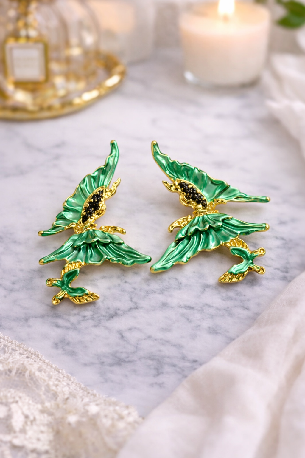 Abstract Butterfly Statement Earring