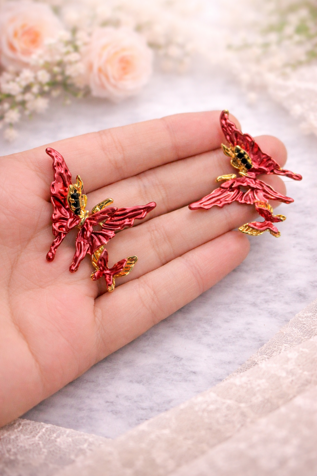 Abstract Butterfly Statement Earring