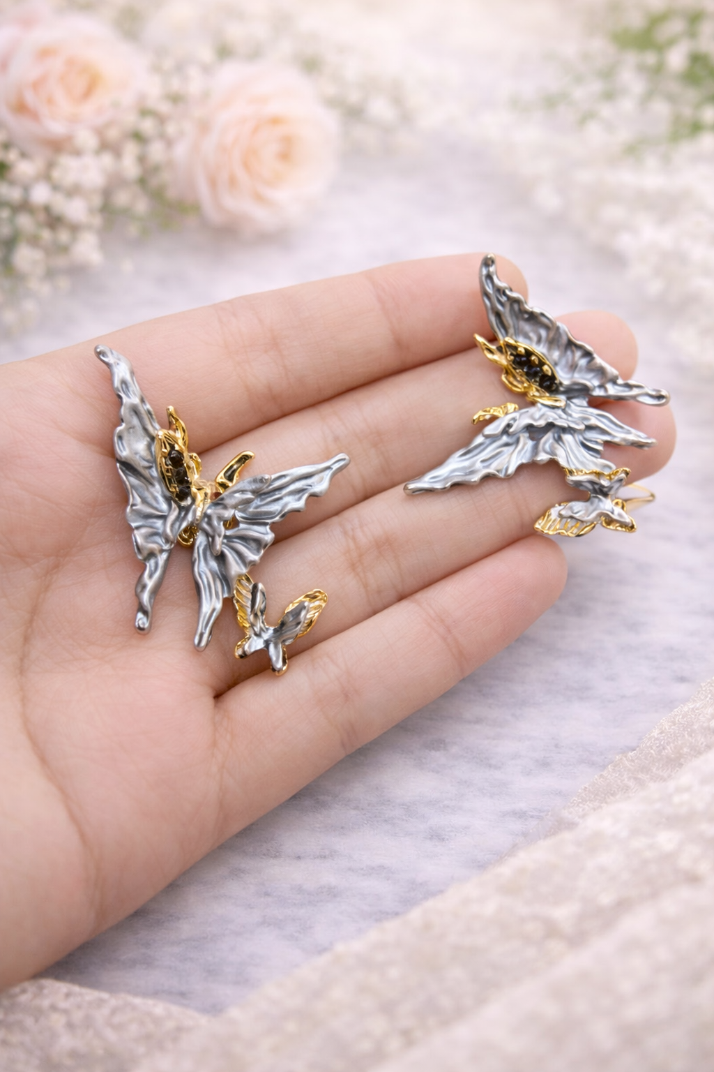 Abstract Butterfly Statement Earring