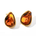 Resin Embedded C-shape Earring