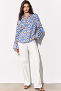 Royal Blue Multi Printed Cotton Top