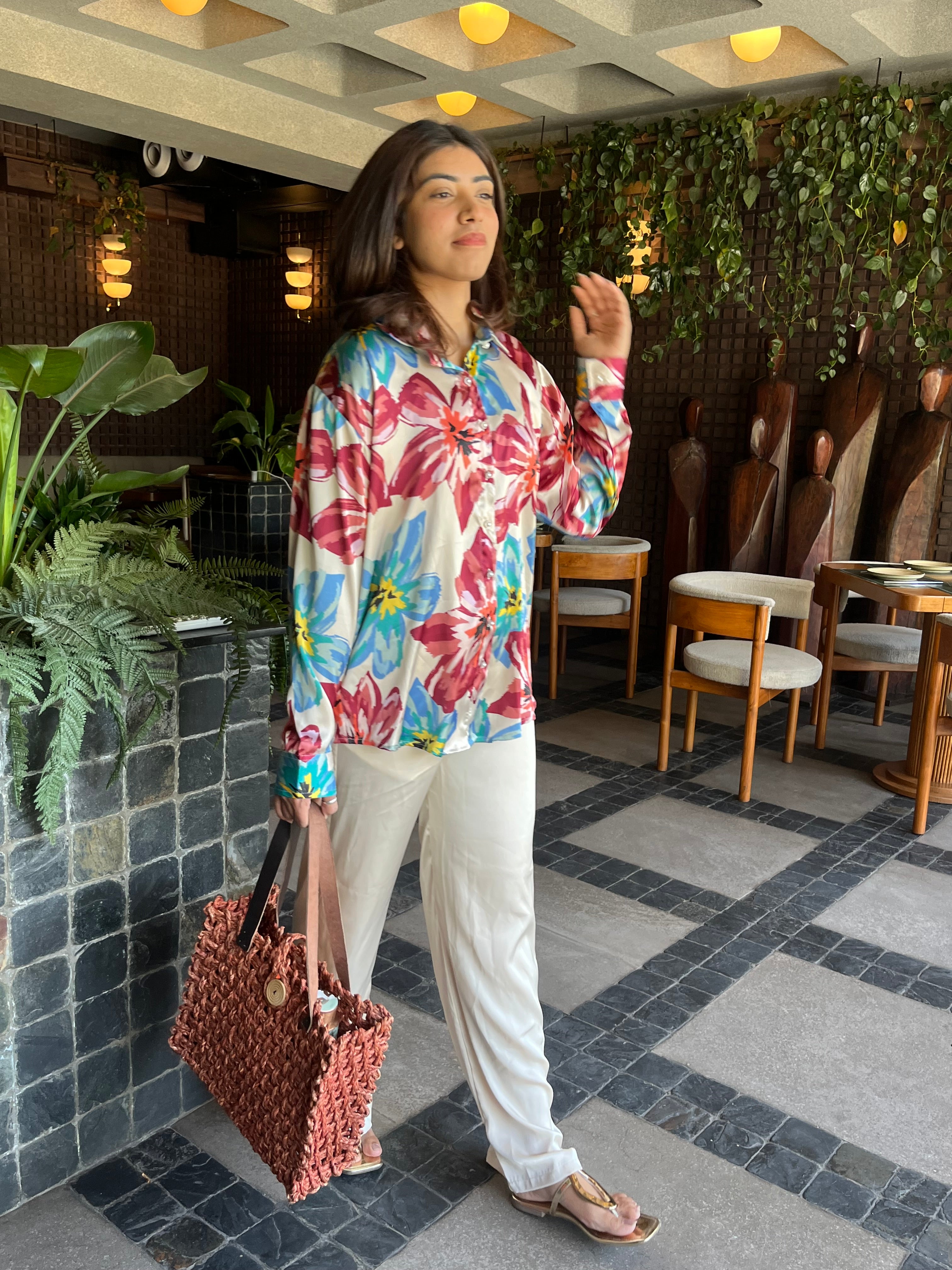 Floral Satin Shirt