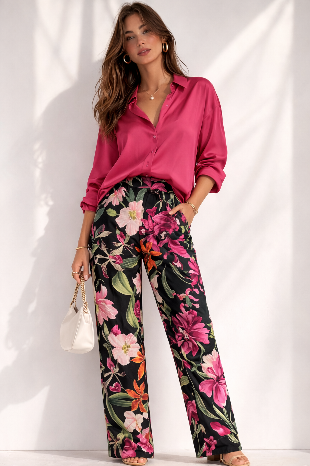 Floral printed Satin Pants