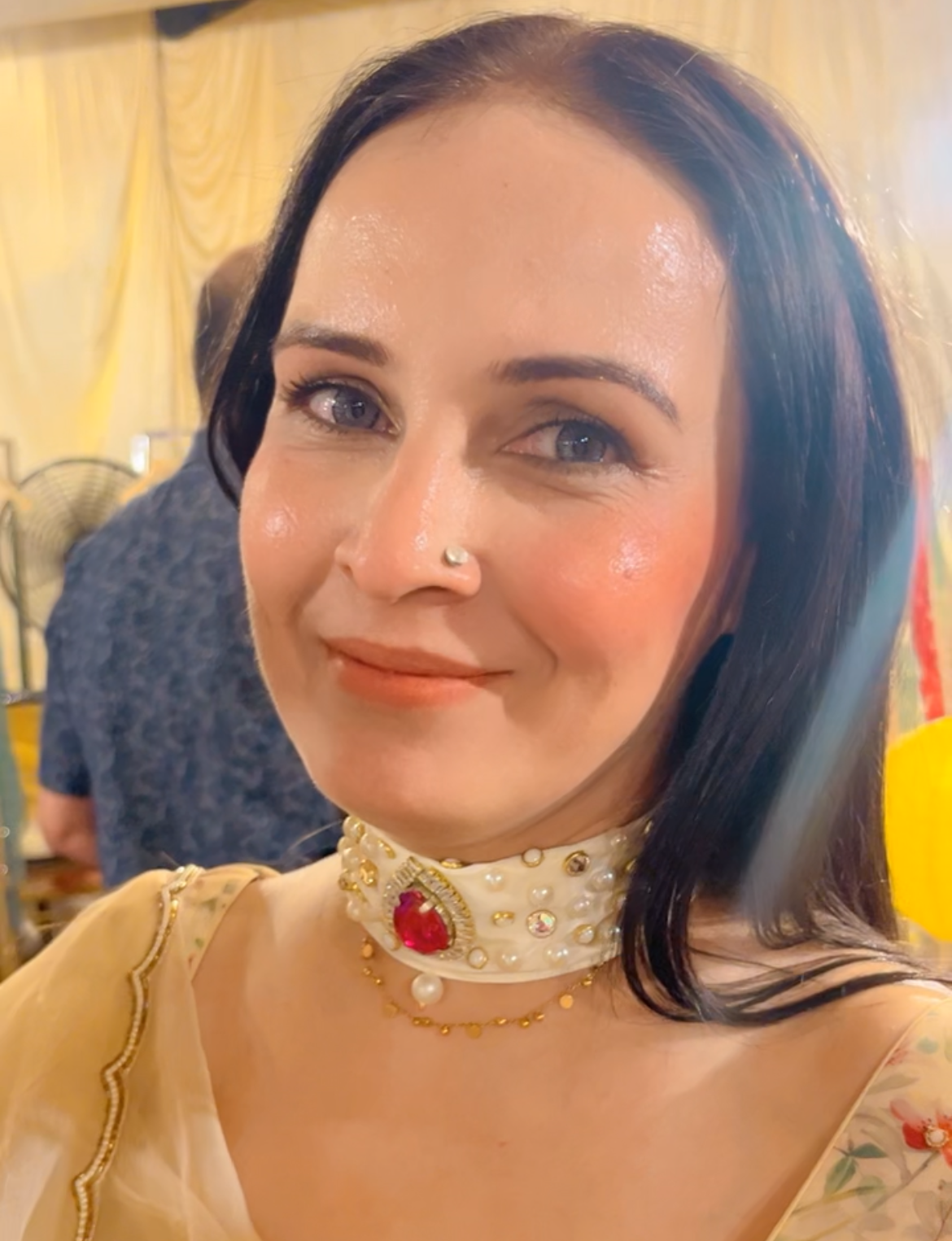 STONE AND PEARL CHOKER