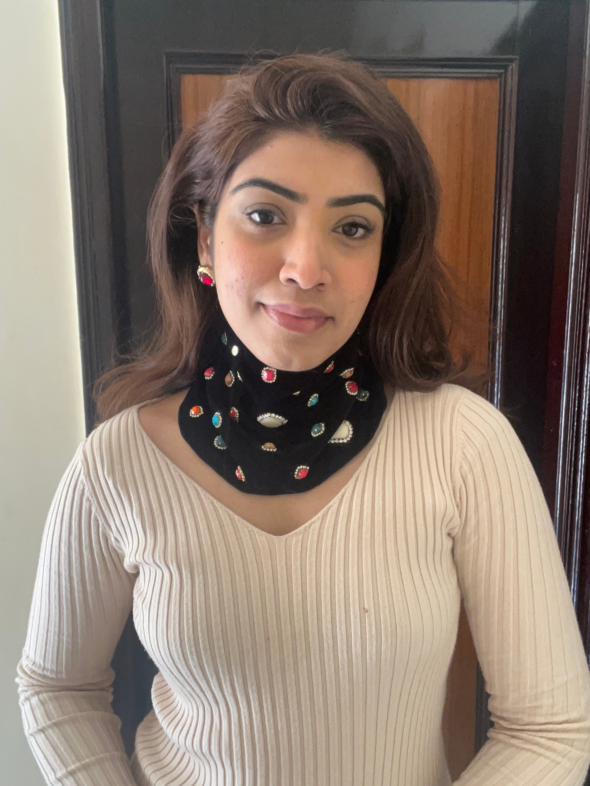 Midnight Jewel Velvet Muffler