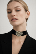 VELVET HEART EMBELLISHED CHOKER