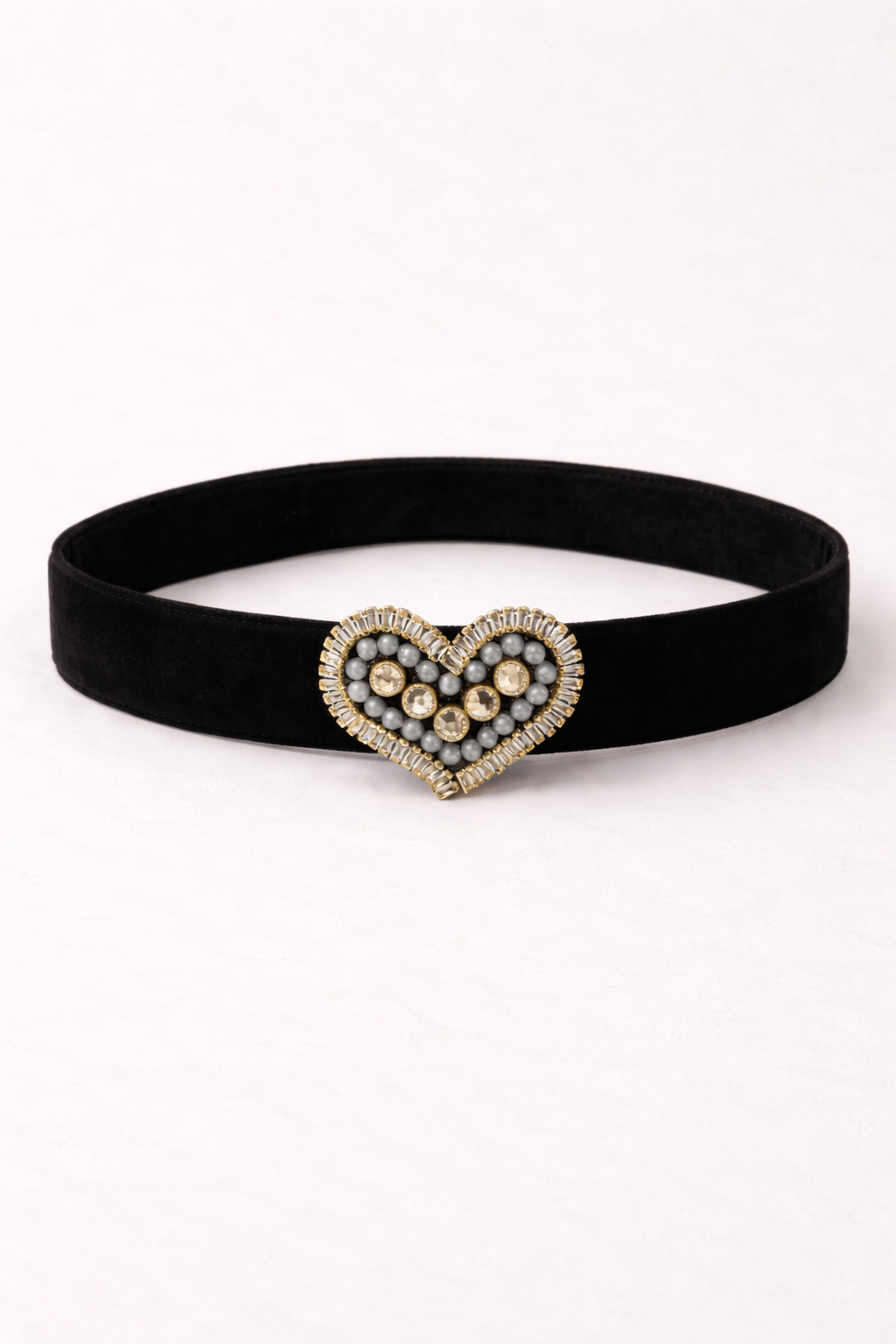 VELVET HEART EMBELLISHED CHOKER