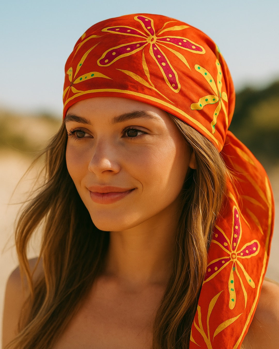 HAND-PAINTED RUST ORANGE SCARFS