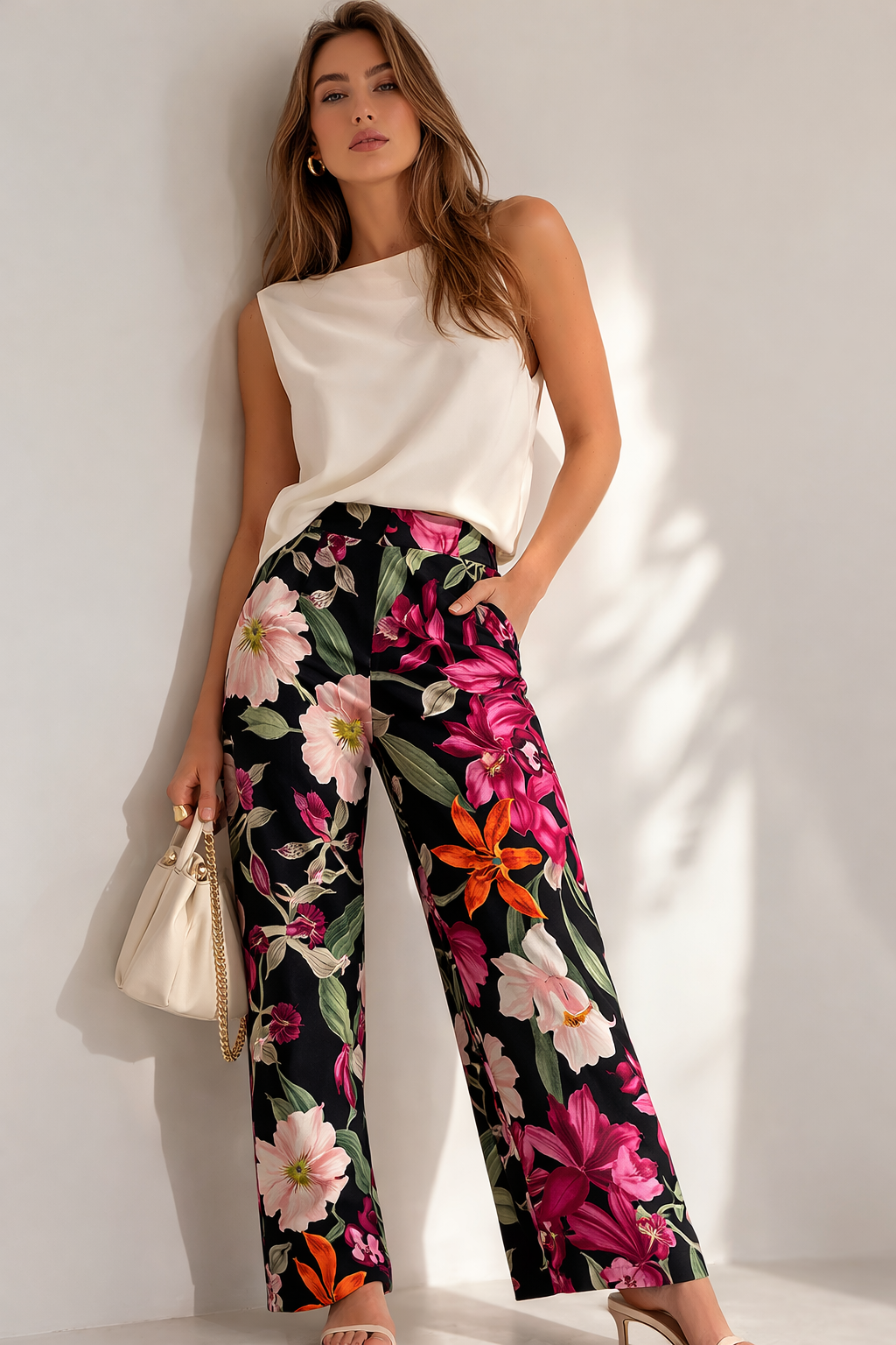 Floral printed Satin Pants