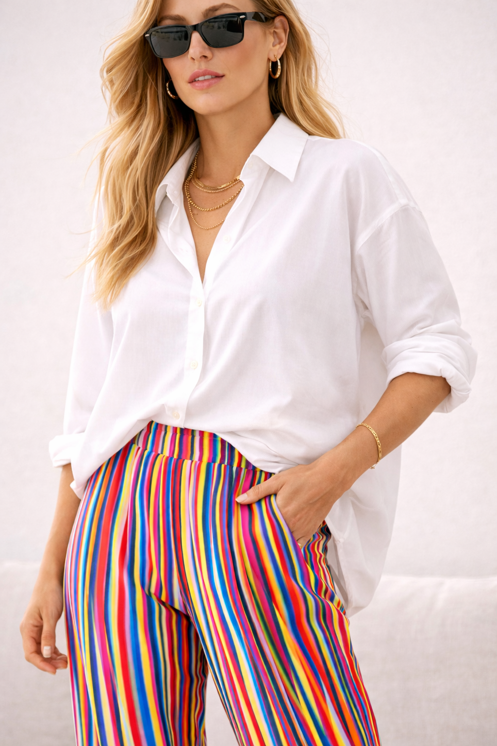 Multi Stripes cotton Linen Pants