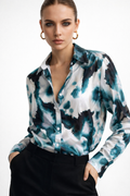 Ocean Blue Georgette Shirt