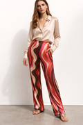 Wavy Printed Satin Pants