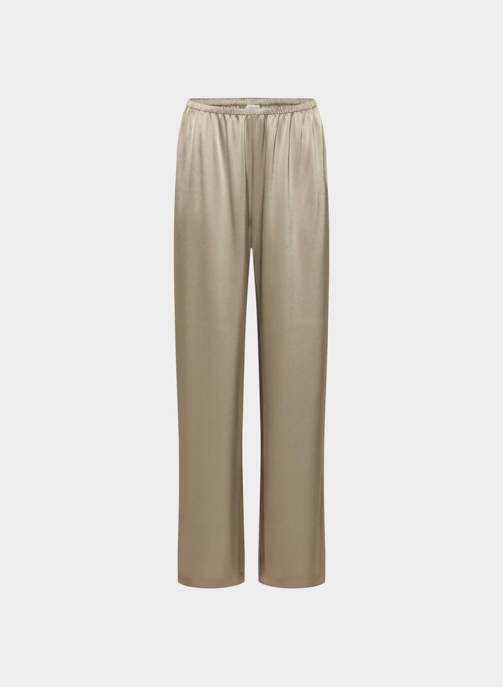 Mushroom Beige Satin Flowy Pants