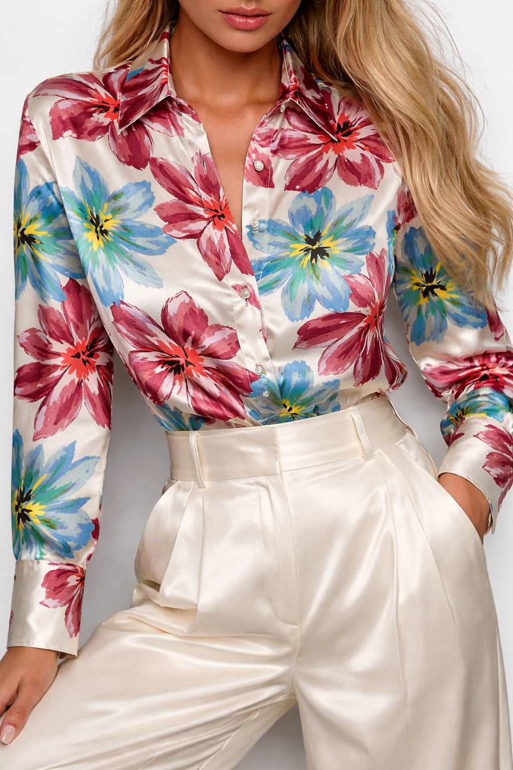 Floral Satin Shirt