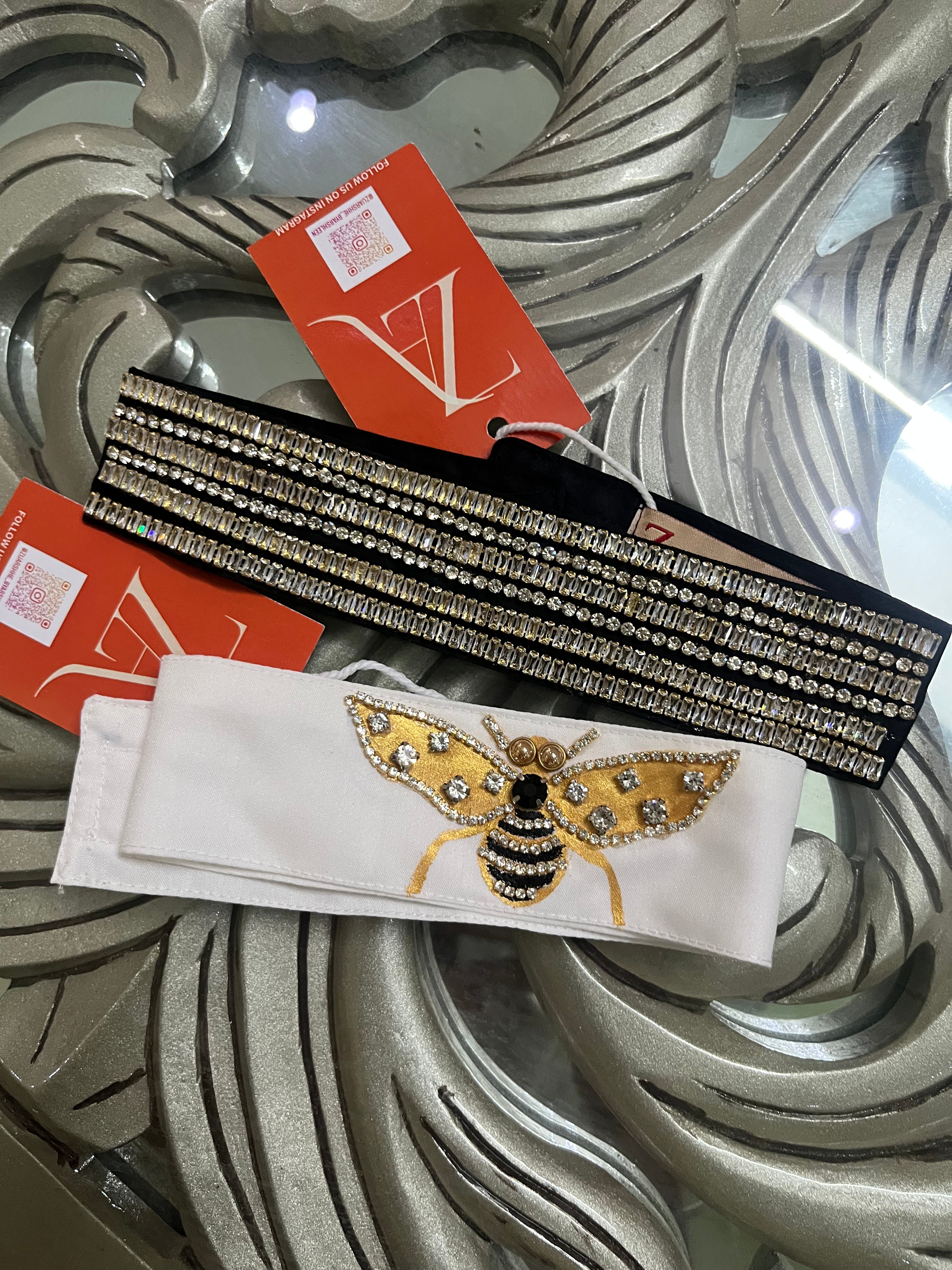 Embellished Bee White Choker
