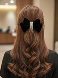 BLACK VELVET HAIR BOW