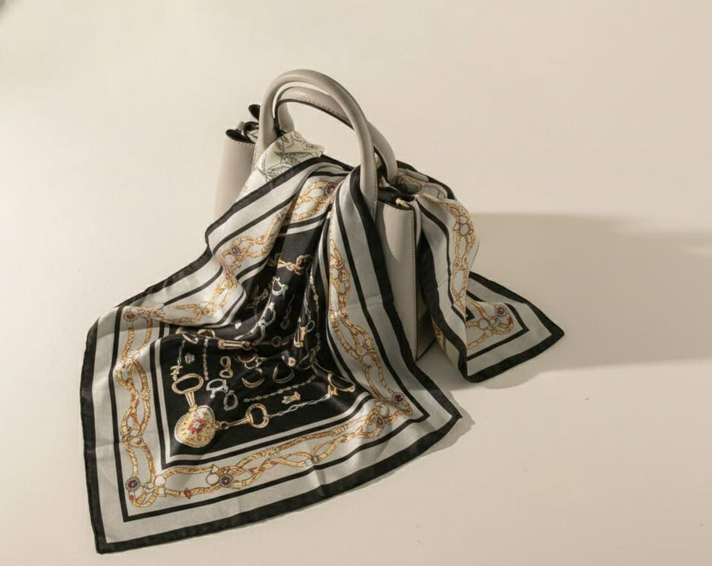 Classic Chain Print Satin Unisex Scarf