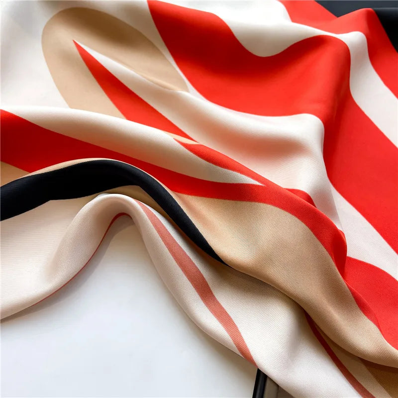 Bold Orange cream Printed Scarf