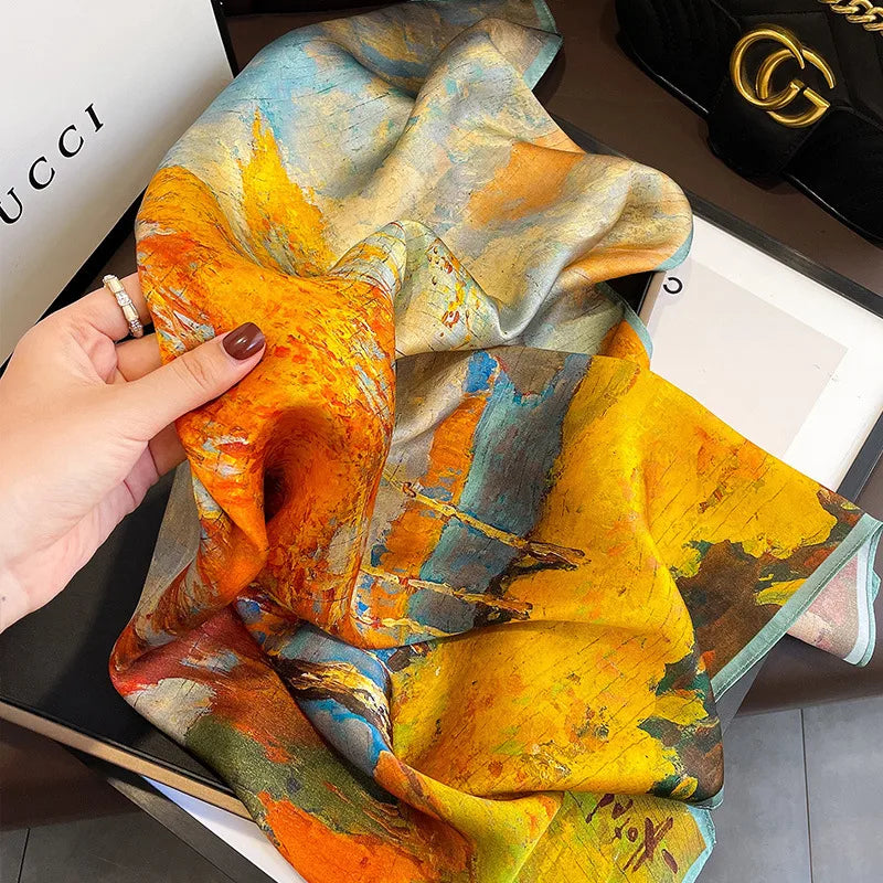 Orange & Yellow Printed Scarf