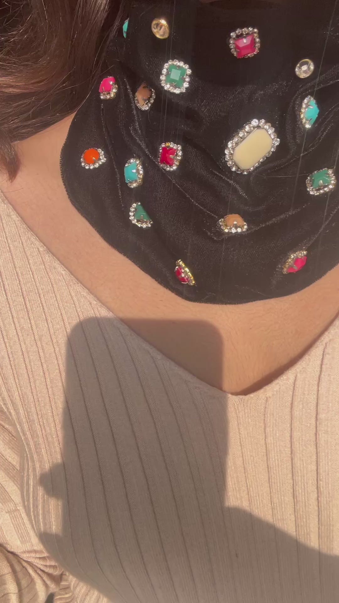 Midnight Jewel Velvet Muffler