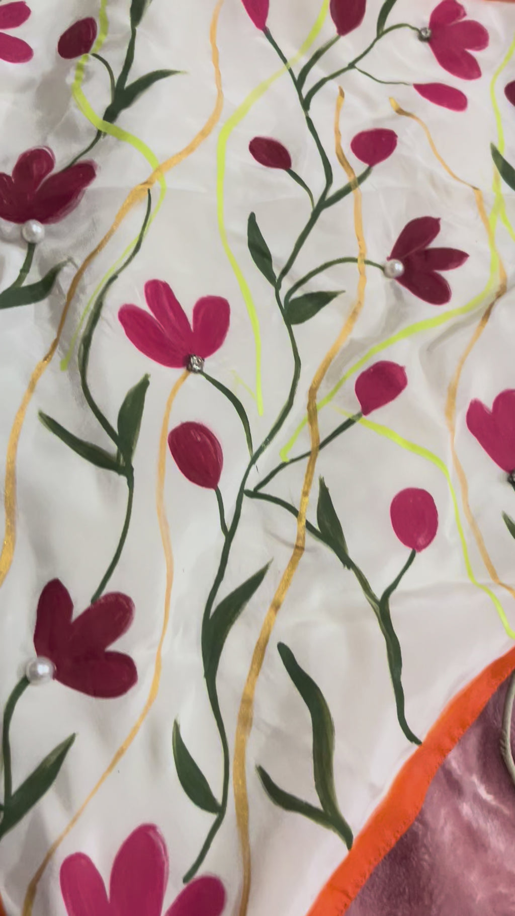 HAND  PAINTED FLORAL SCARFS