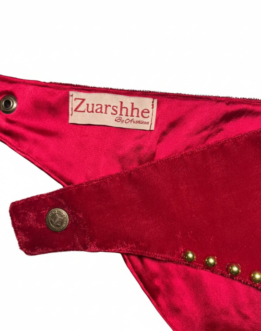 Ruby Velvet Pearl Mini Muffler